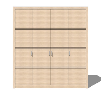 新中式衣柜su模型