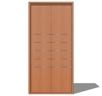 新中式衣柜su模型