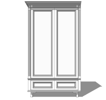 简欧衣柜su模型