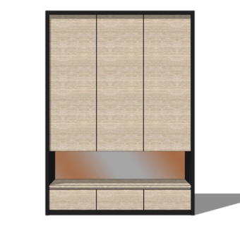 新中式衣柜su模型