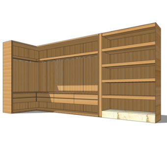 现代衣柜su模型