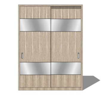 新中式衣柜su模型