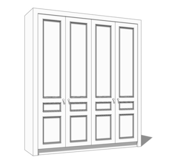 简欧衣柜su模型