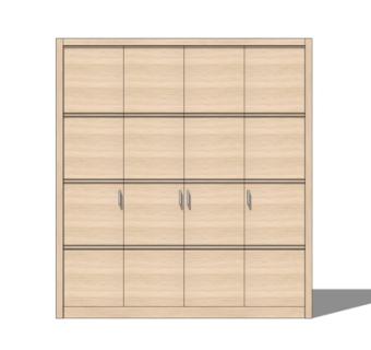 新中式衣柜su模型