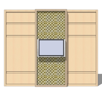 新中式衣柜su模型