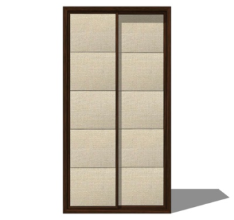 新中式衣柜su模型