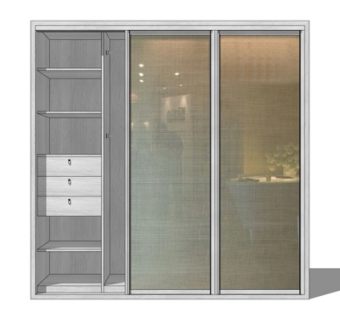 现代衣柜su模型