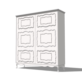 简欧衣柜su模型