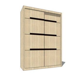 新中式衣柜su模型