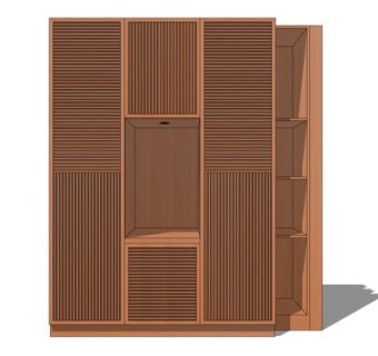 新中式衣柜su模型