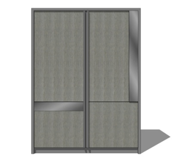 新中式衣柜su模型