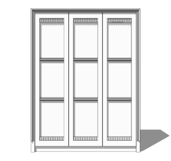 美式衣柜su模型