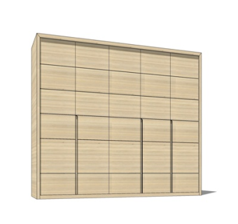 新中式衣柜su模型