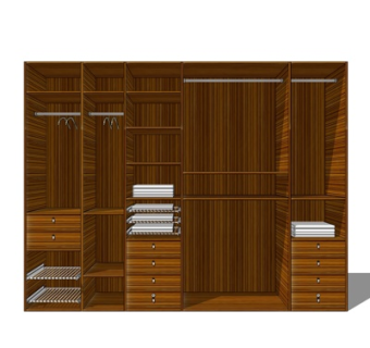 现代衣柜su模型