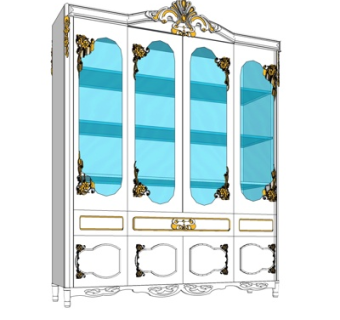 欧式衣柜su模型