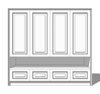 美式衣柜su模型