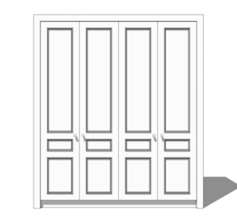 美式衣柜su模型