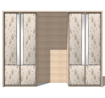 新中式衣柜su模型