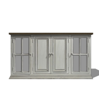 欧式实木餐边柜su模型