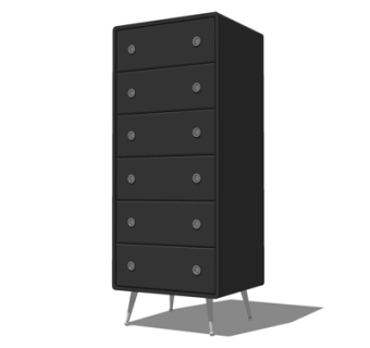 现代实木边柜su模型