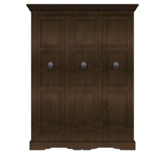 欧式实木衣柜su模型