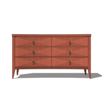 现代实木边柜su模型