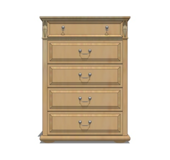 欧式实木边柜斗柜su模型