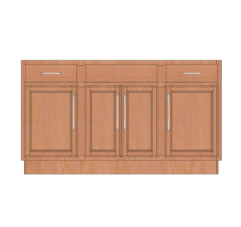 现代实木边柜su模型