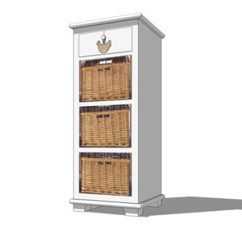 简欧实木边柜su模型