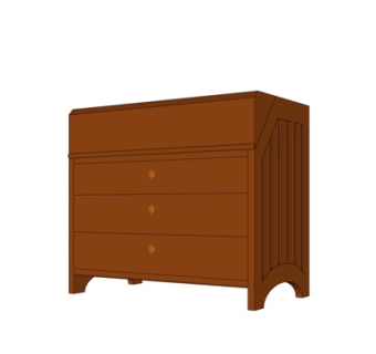 简欧实木边柜su模型