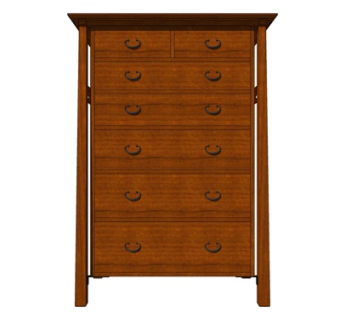 欧式实木边柜su模型