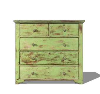 工业风实木边柜su模型