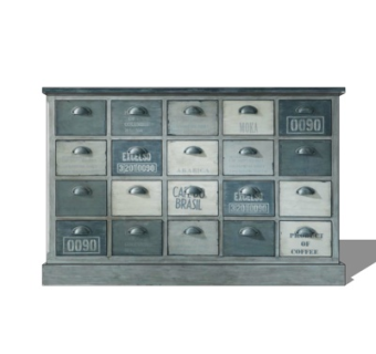 工业风实木边柜su模型