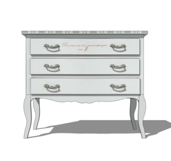 欧式实木边柜su模型