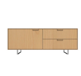 现代实木电视柜su模型