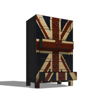 工业风实木床头柜su模型