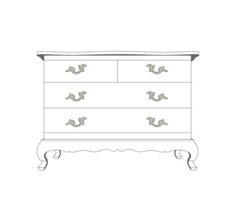 欧式实木边柜su模型