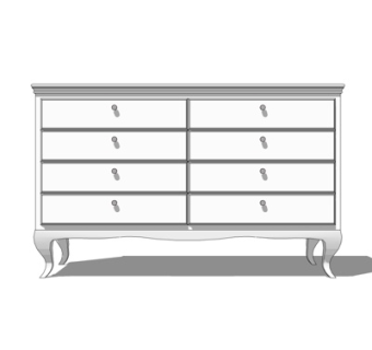 欧式实木边柜su模型