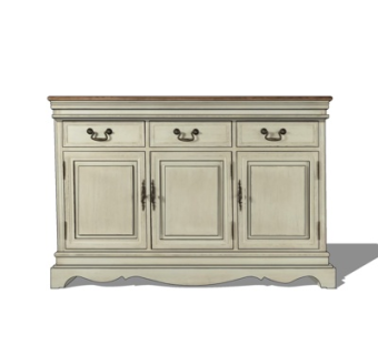 欧式实木边柜su模型