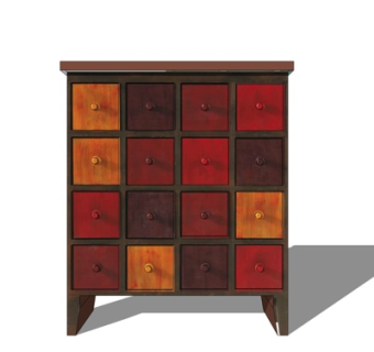 工业风实木边柜su模型