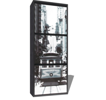 现代实木衣柜su模型