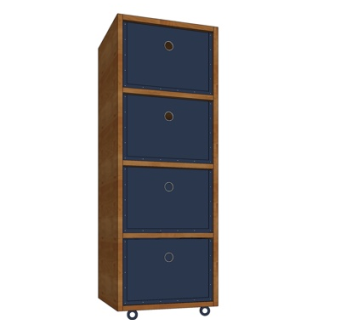 现代实木边柜su模型