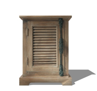 美式实木边柜su模型