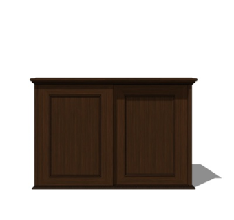 现代实木书桌su模型