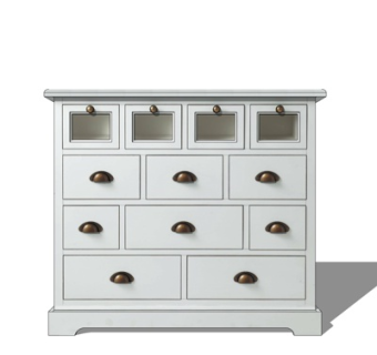 现代实木边柜su模型