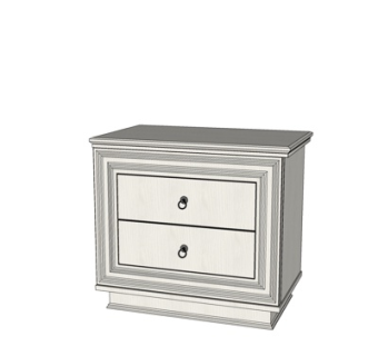 现代实木床头柜su模型