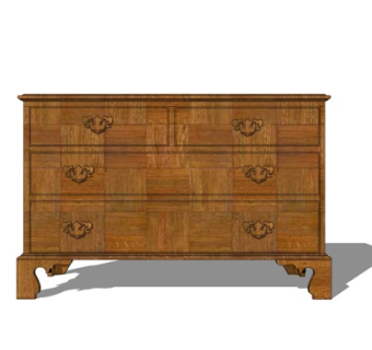 欧式实木边柜su模型