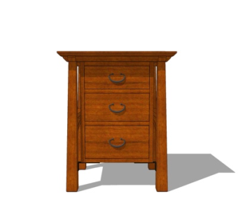 欧式实木床头柜su模型