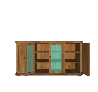 欧式实木餐边柜su模型