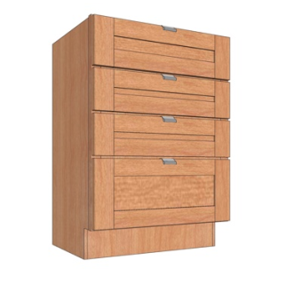 现代实木床头柜su模型